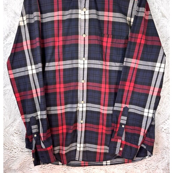 J Crew Shirt Mens XL Red White Blue Long Sleeve Pocket‎ Cotton Button-Down - Picture 3 of 10